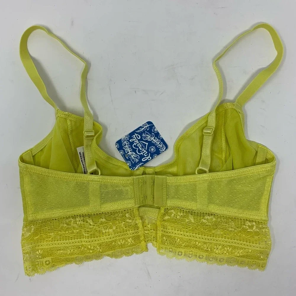 Free People Yellow Longline Bra 32D Get Off My Cloud New‎